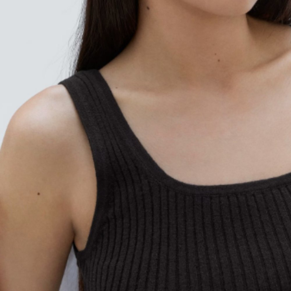 Everlane Cotton-Merino Cami — Black Size Medium